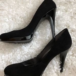 Nine West Black suede heels.